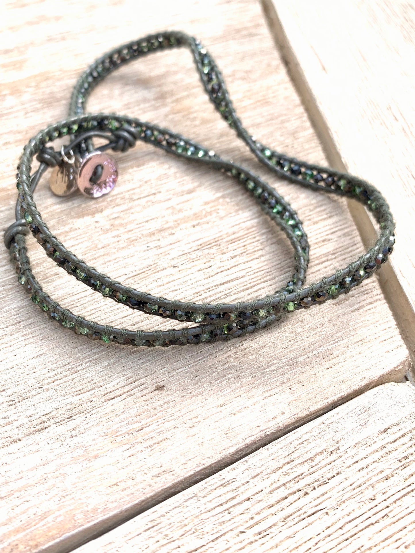 BoHo Betty Olive Twist 3 Wrap Bracelet - pixi-daisy