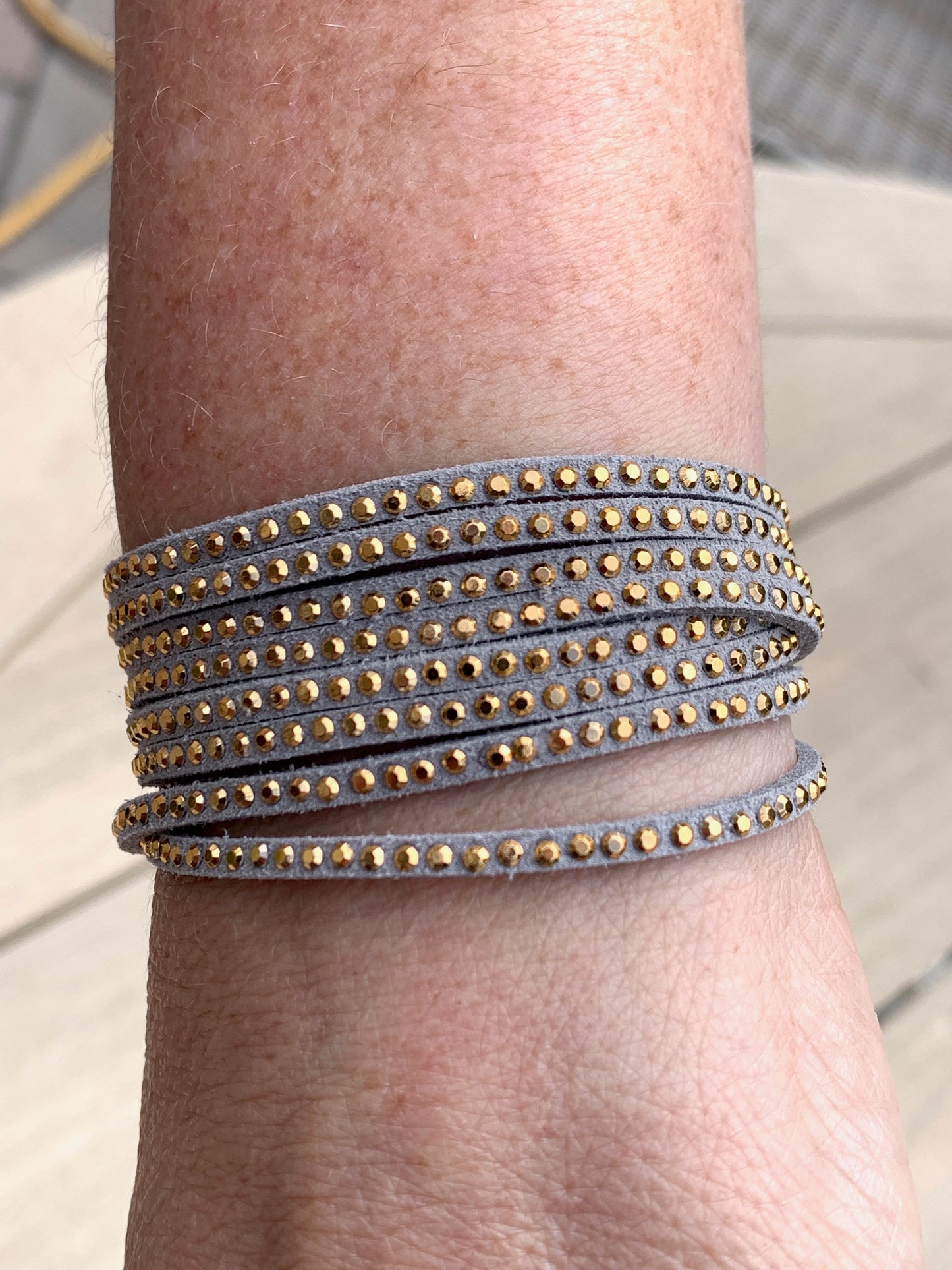 BoHo Betty Godetia Grey 2 Wrap bracelet - pixi-daisy