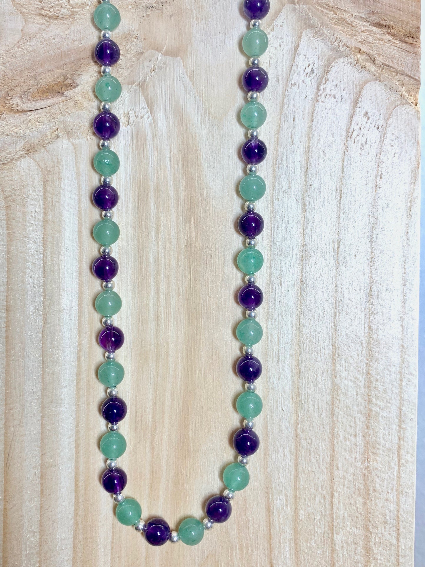 Handmade Amethyst and Adventurine Semi Precious Necklace - pixi-daisy