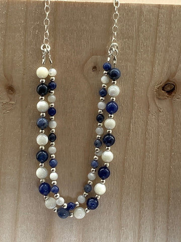 Handmade Double Layered Semi Precious Necklace - pixi-daisy
