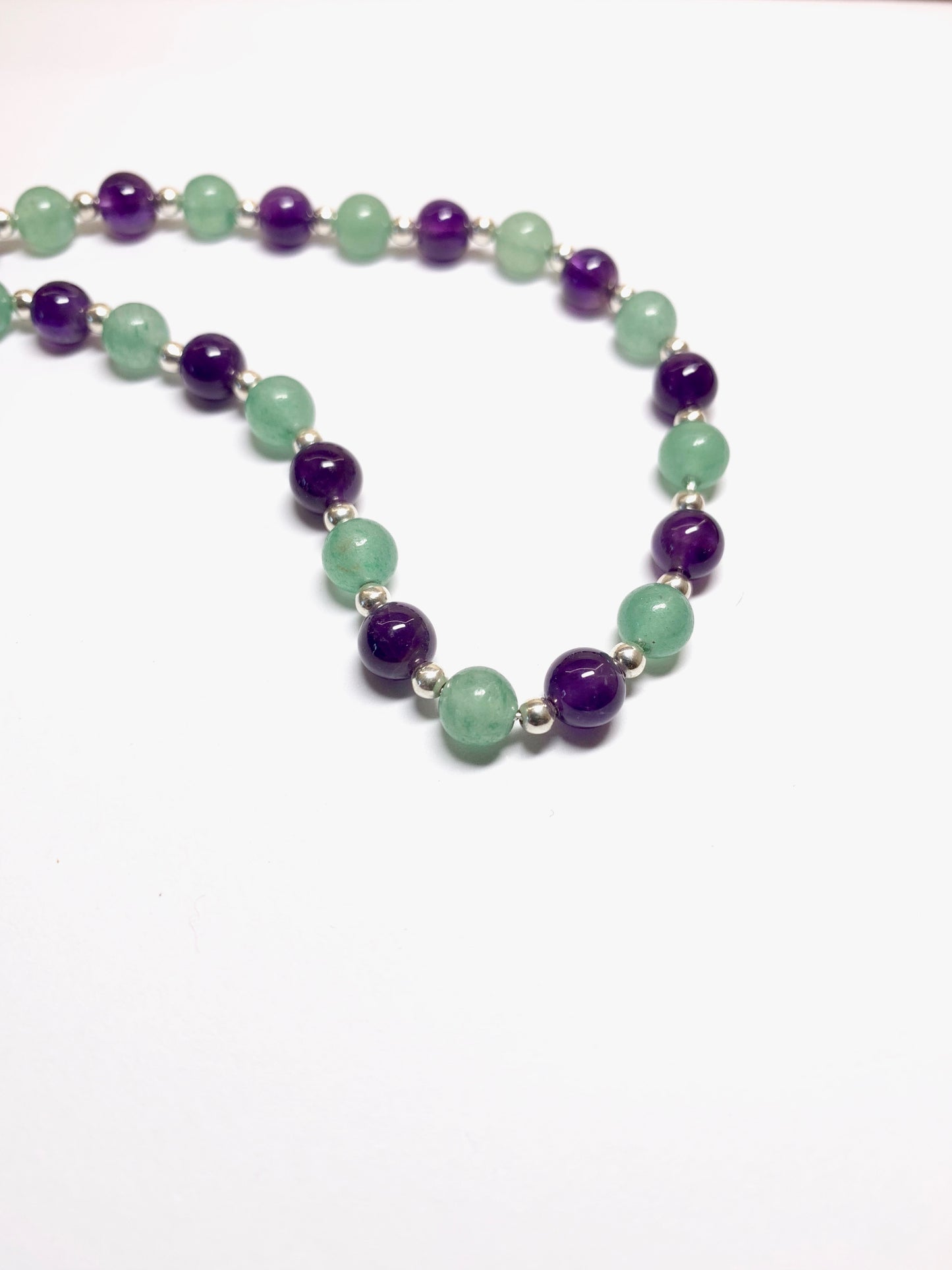 Handmade Amethyst and Adventurine Semi Precious Necklace - pixi-daisy