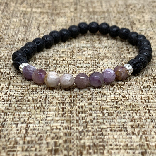 Amethyst & lava stone diffuser Bracelet from Pixi Daisy