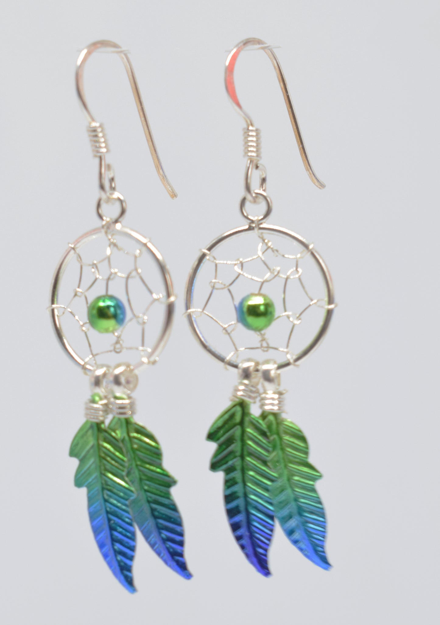 Turquoise & Green Dreamcatcher Earrings - pixi-daisy