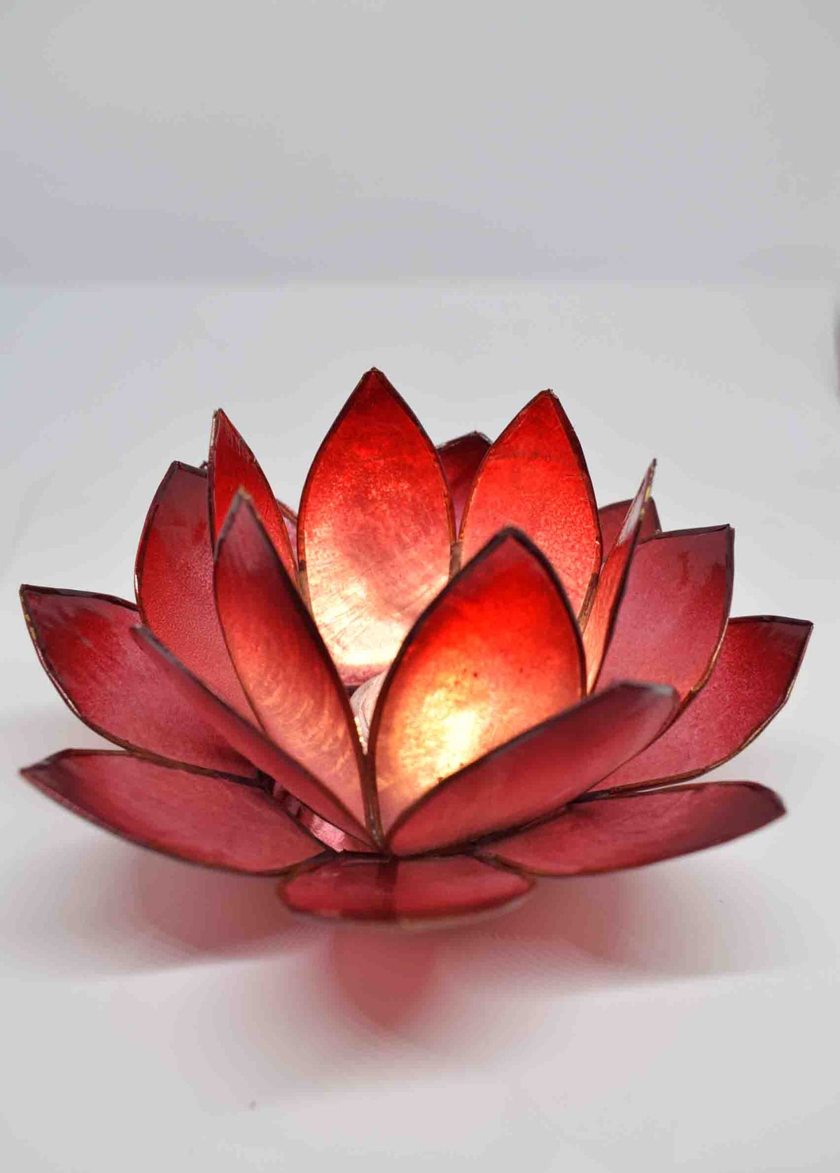 Red Lotus Flower Tea Light Holder