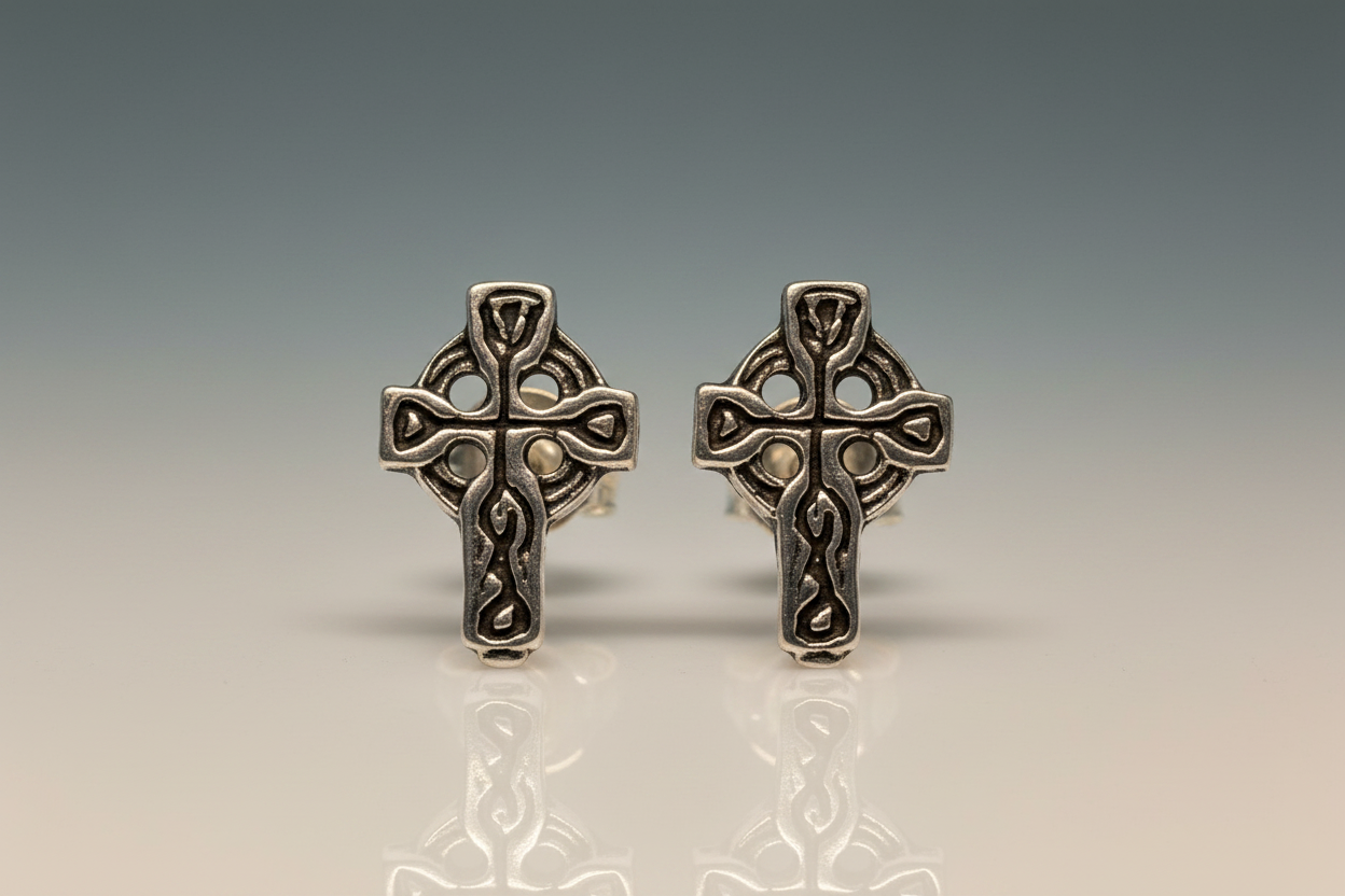 Celtic Cross Ear Studs from Pixi Daisy