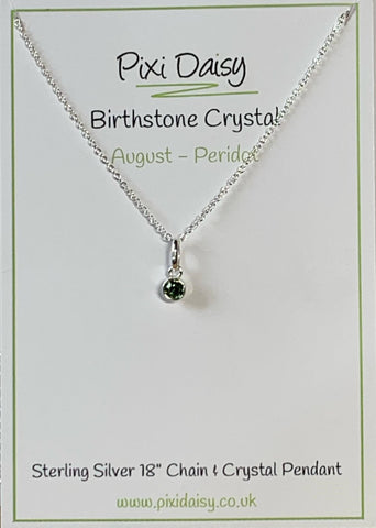 Sterling Silver August Birthstone Necklace