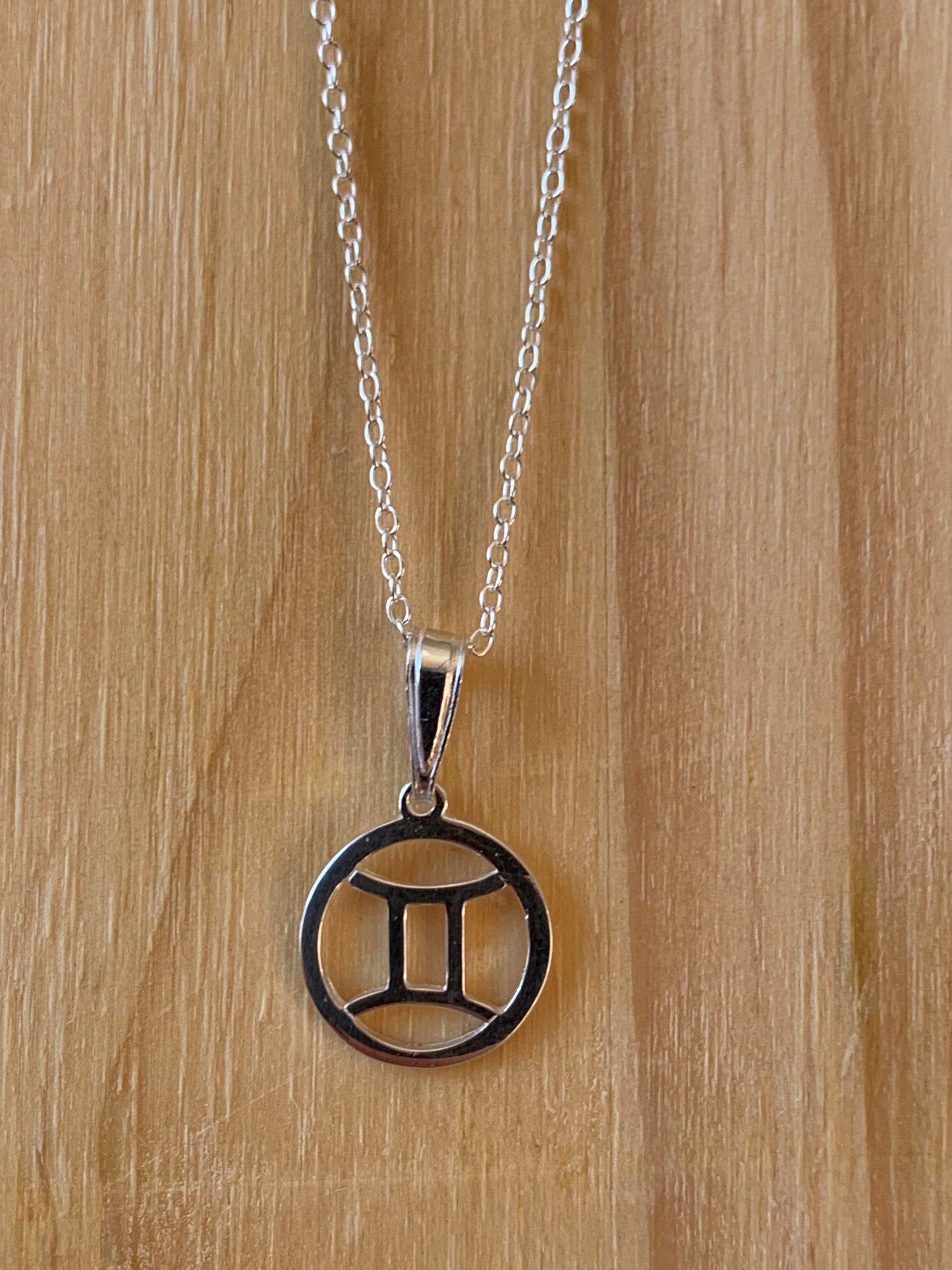 Sterling Silver Gemini Zodiac Necklace