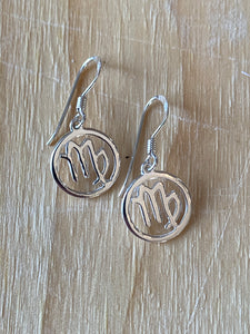 Sterling Silver Zodiac Virgo Earrings