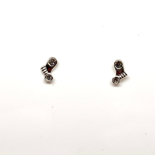 Silver Feet Ear Studs from Pixi Daisy