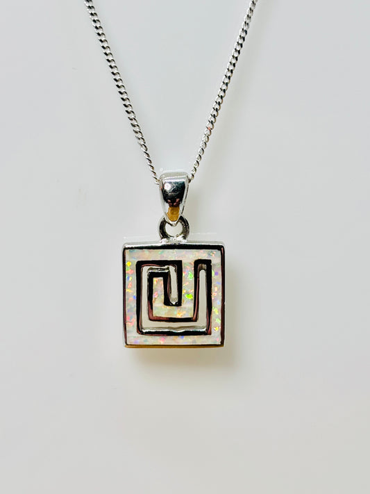 Square white opal pendant from Pixi Daisy