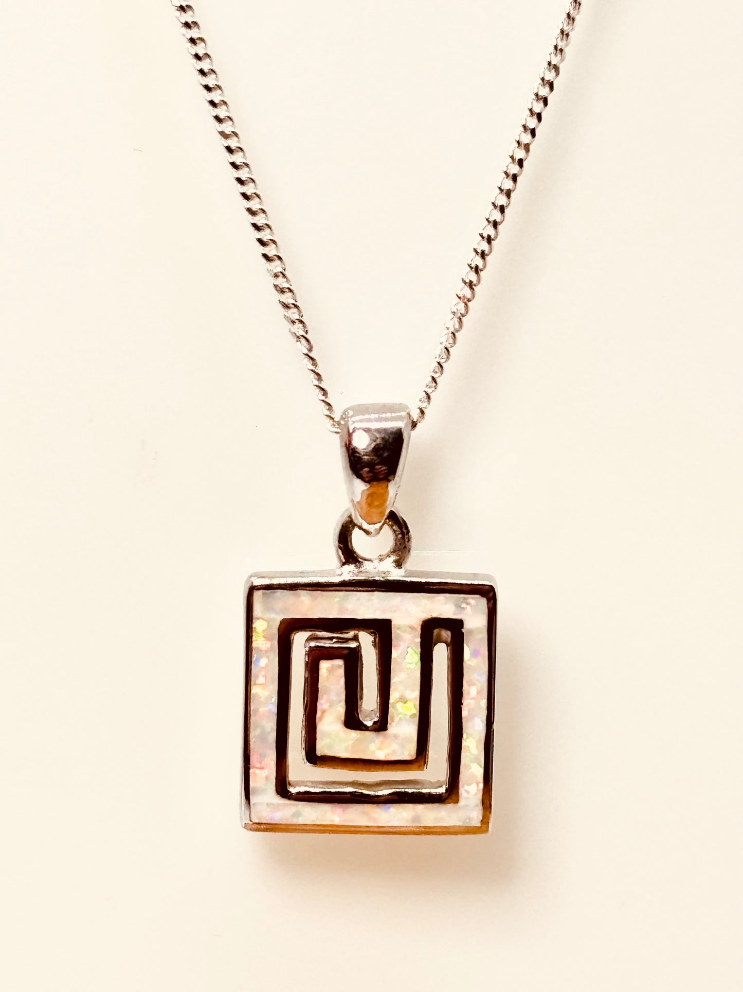Square white opal pendant from Pixi Daisy