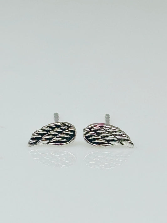 Dainty Angel Wings Sterling Silver Ear Studs