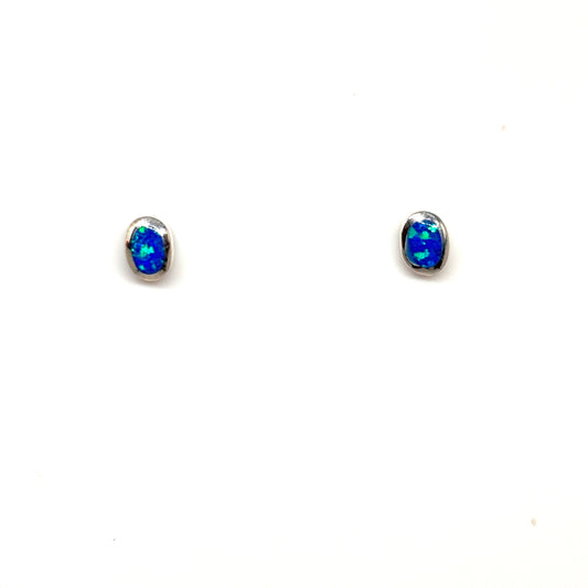 Blue opal ear studs from Pixi Daisy
