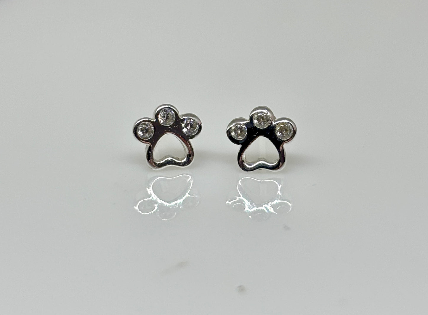 Crystal Paw Print Ear Studs from Pixi Daisy
