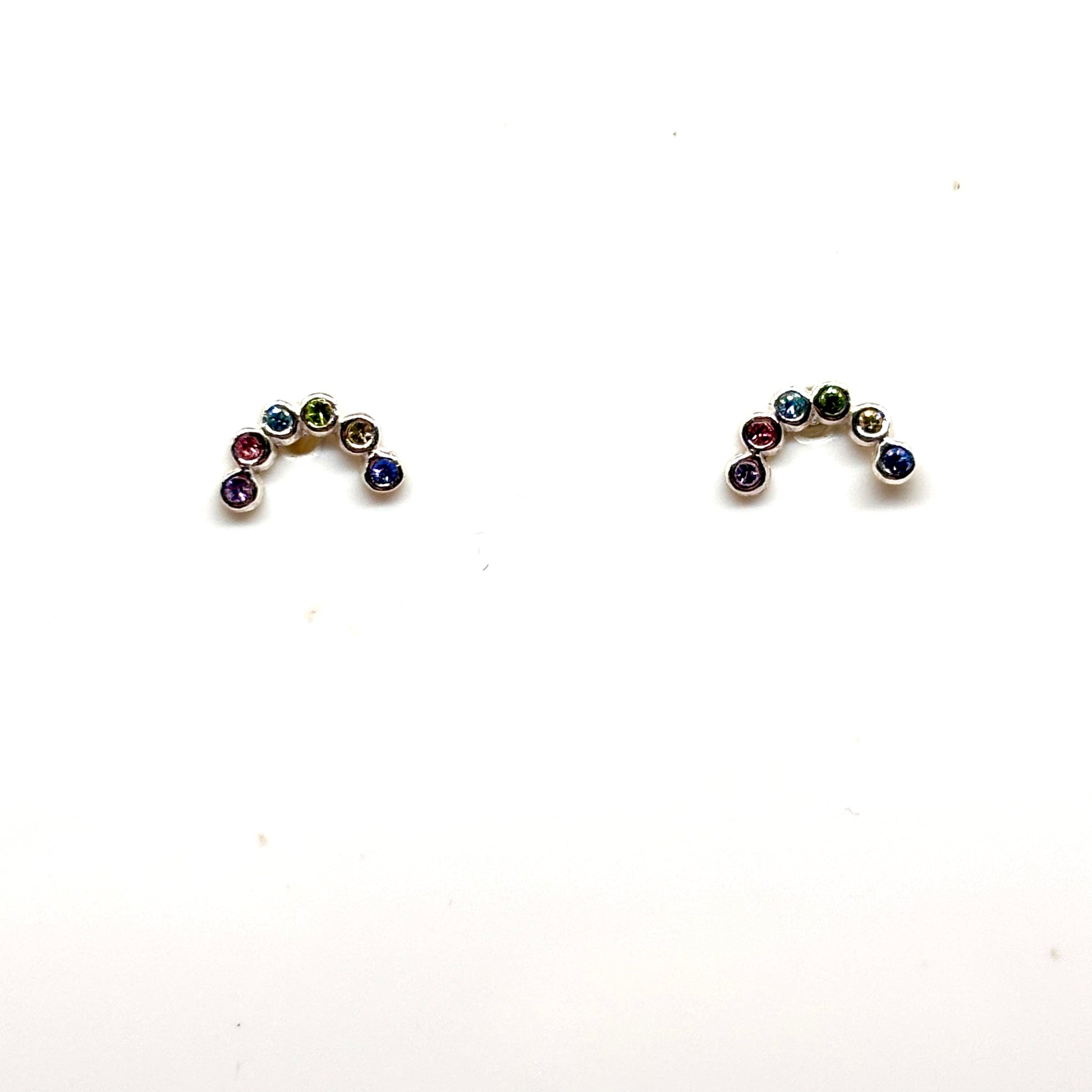colourful crystal rainbow ear studs from Pixi Daisy