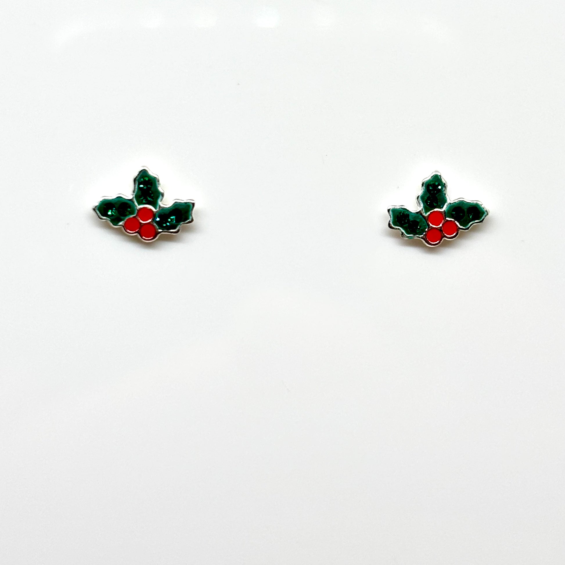 Christmas Holly ear studs from Pixi Daisy