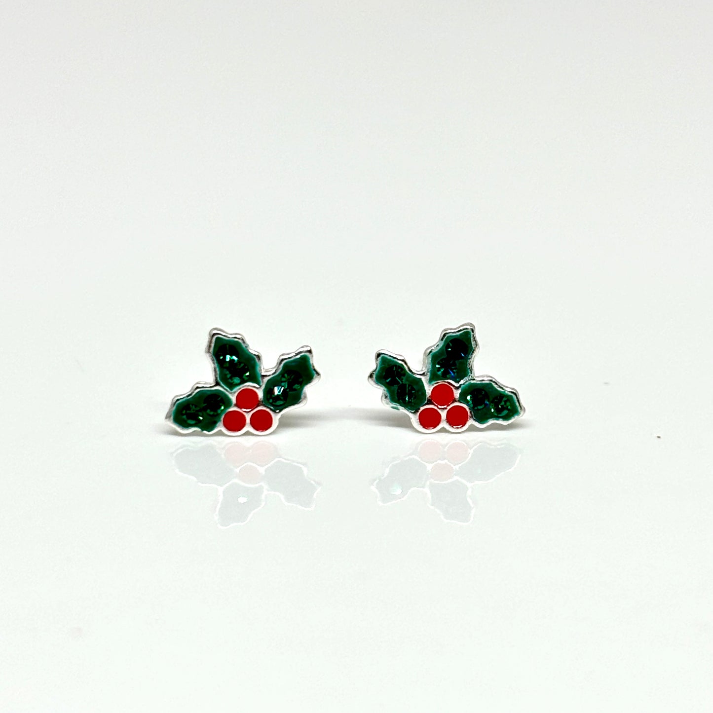 Christmas Holly ear studs from Pixi Daisy