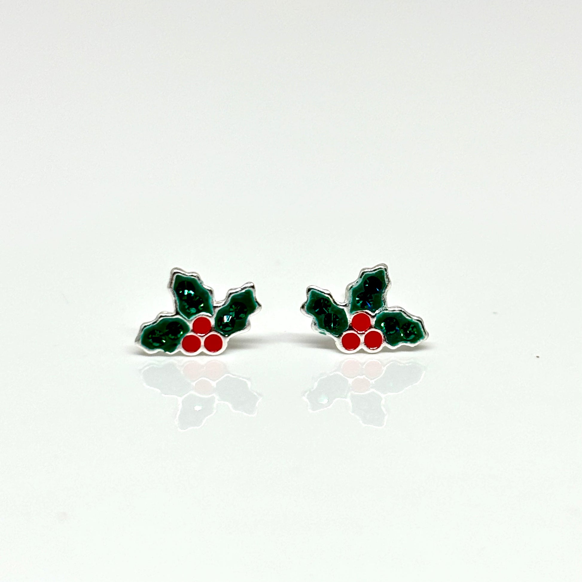 Christmas Holly ear studs from Pixi Daisy