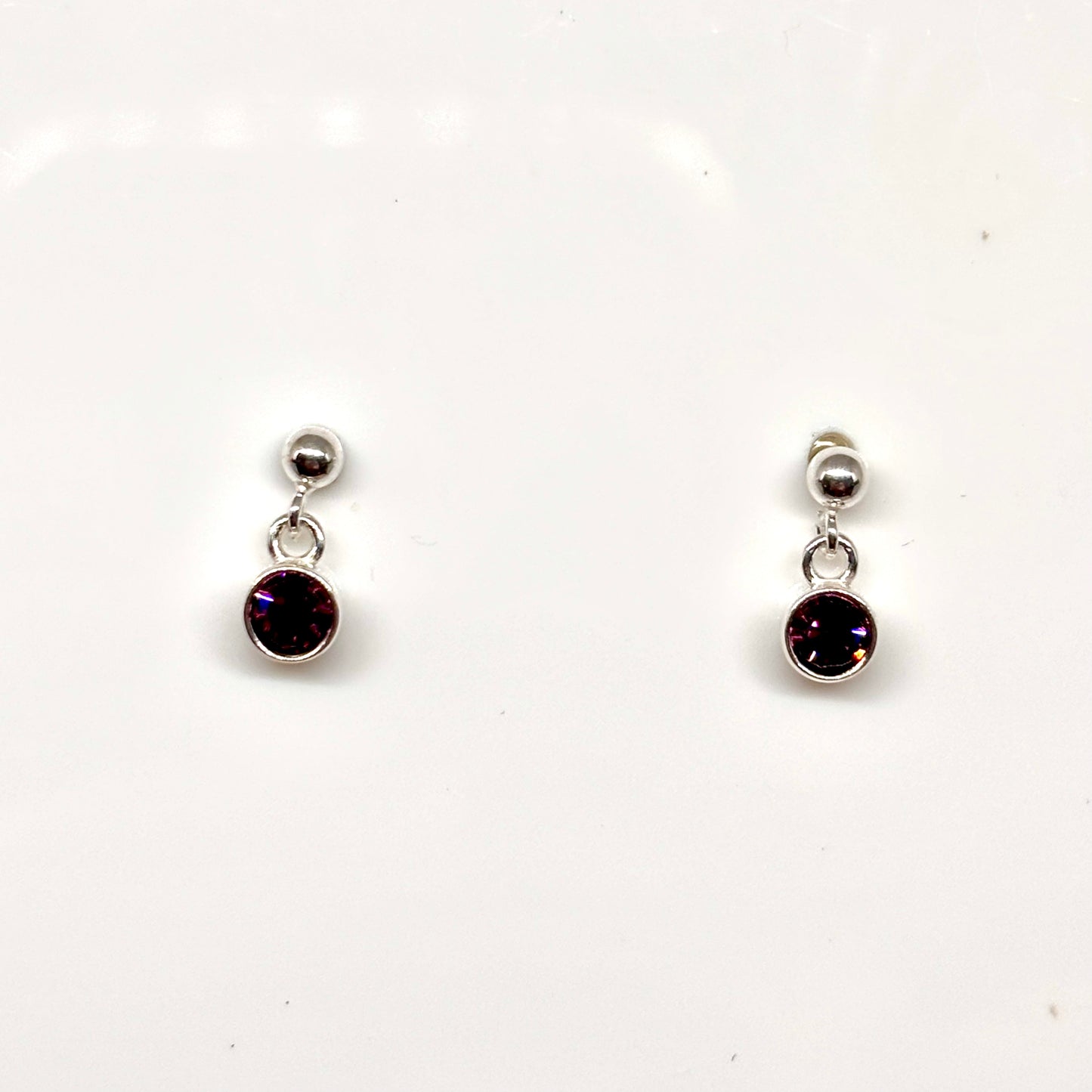 Birthstone Crystal Dangly Earrings