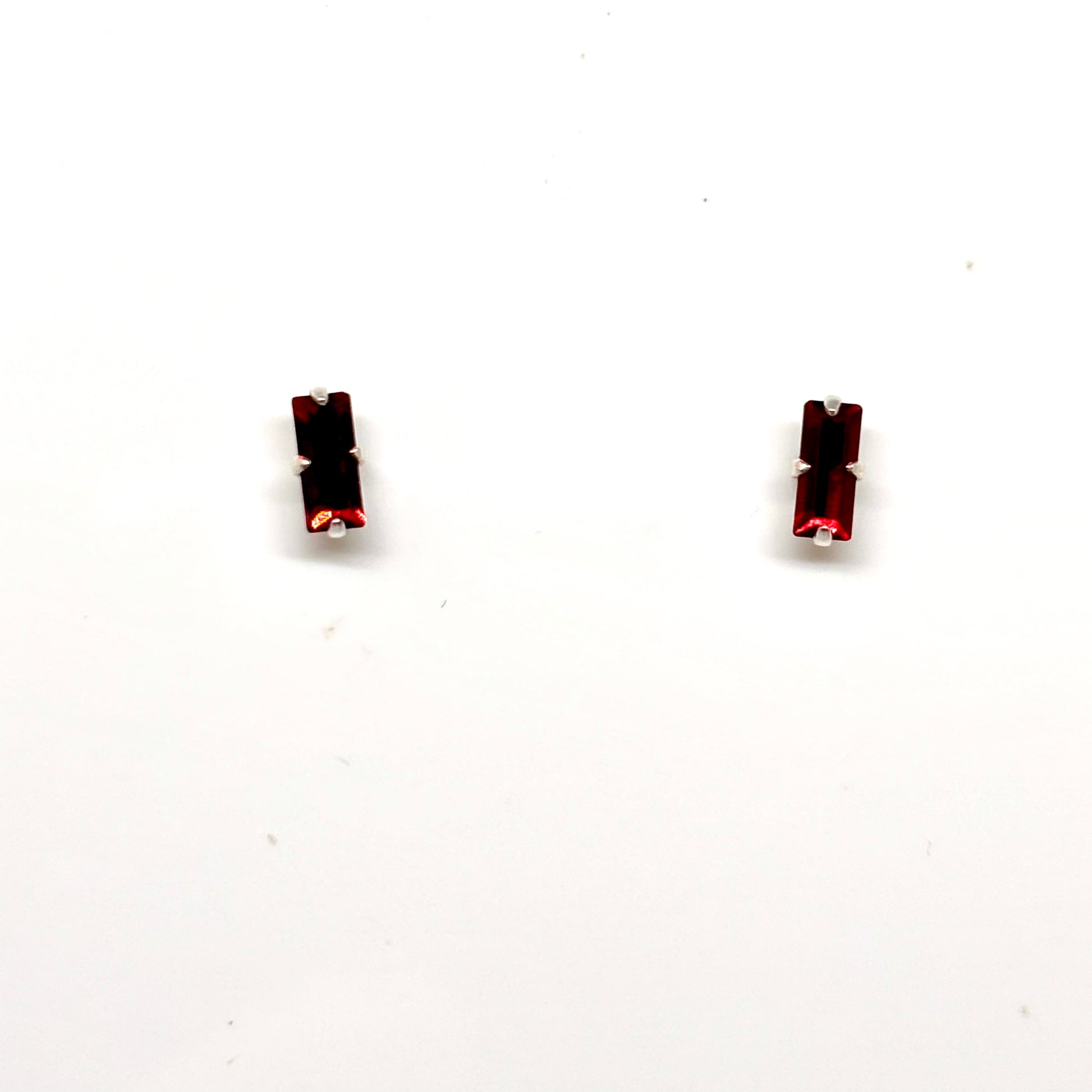 Oblong red crystal ear studs from Pixi Daisy