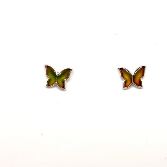 lime green opalite butterfly ear studs from Pixi Daisy