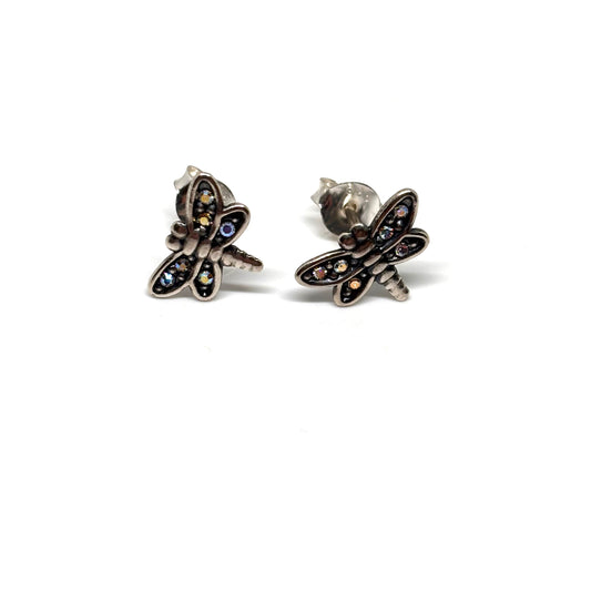 Dragonfly ear studs with multicoloured crystals from Pixi Daisy