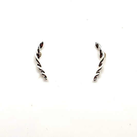 Twisted silver ear studs from Pixi Daisy