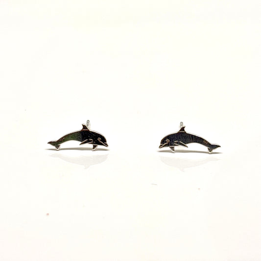Silver Dolphin ear studs from Pixi Daisy