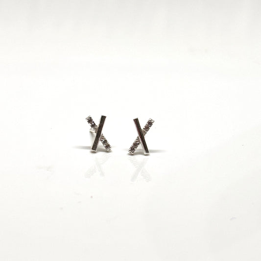 Cross ear studs with embedded crystals from Pixi Daisy