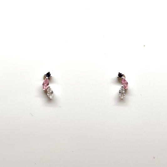 Pair of earrings with pink gemstones from Pixi Daisy