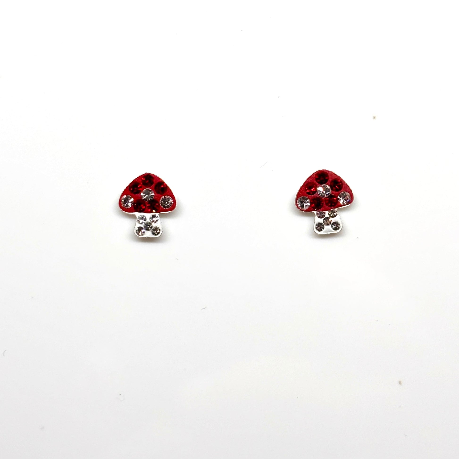 Toadstool stud earrings with crystals from Pixi Daisy