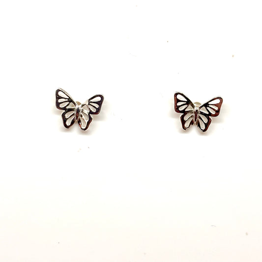 Silver butterfly ear studs from Pixi Daisy