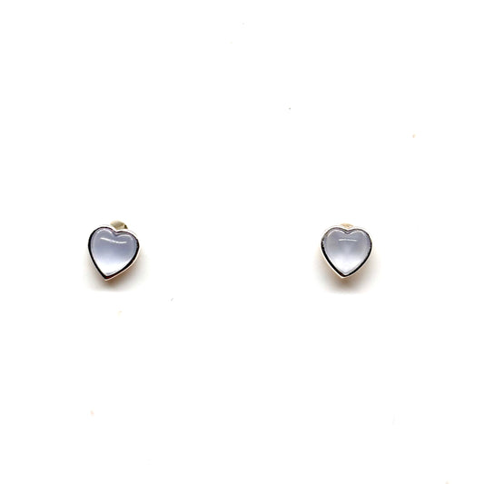 Pale blue heart shaped ear studs from Pixi Daisy