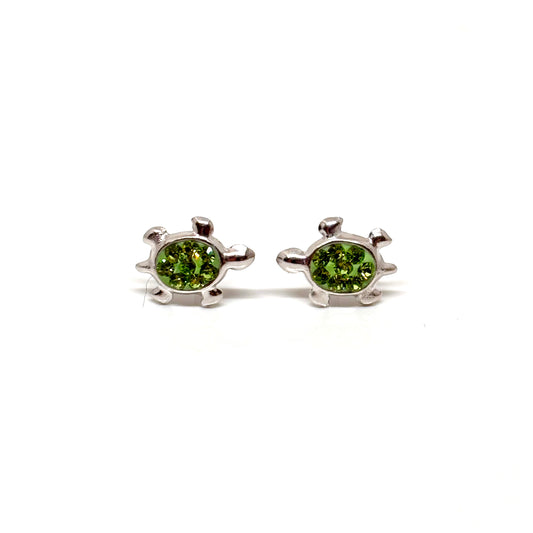 Turtles with peridot crystals from Pixi Daisy