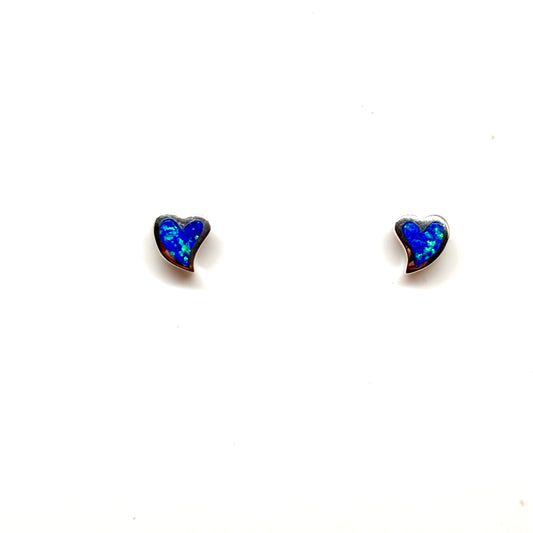 Heart-shaped blue opal earrings from Pixi Daisy