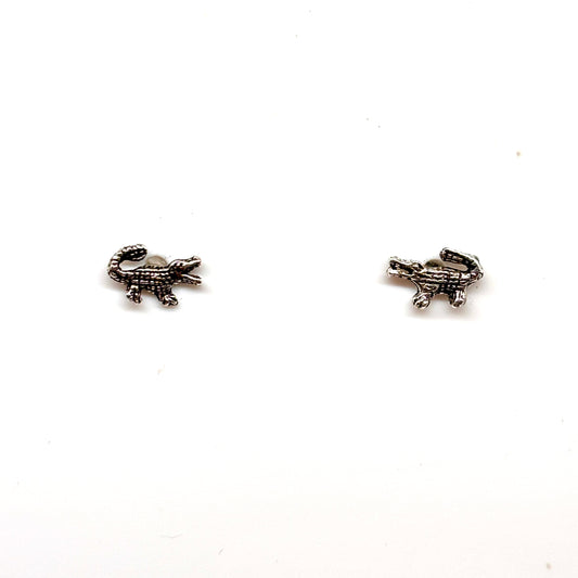Pair of silver Crocodile shaped earrings from Pixi Daisy
