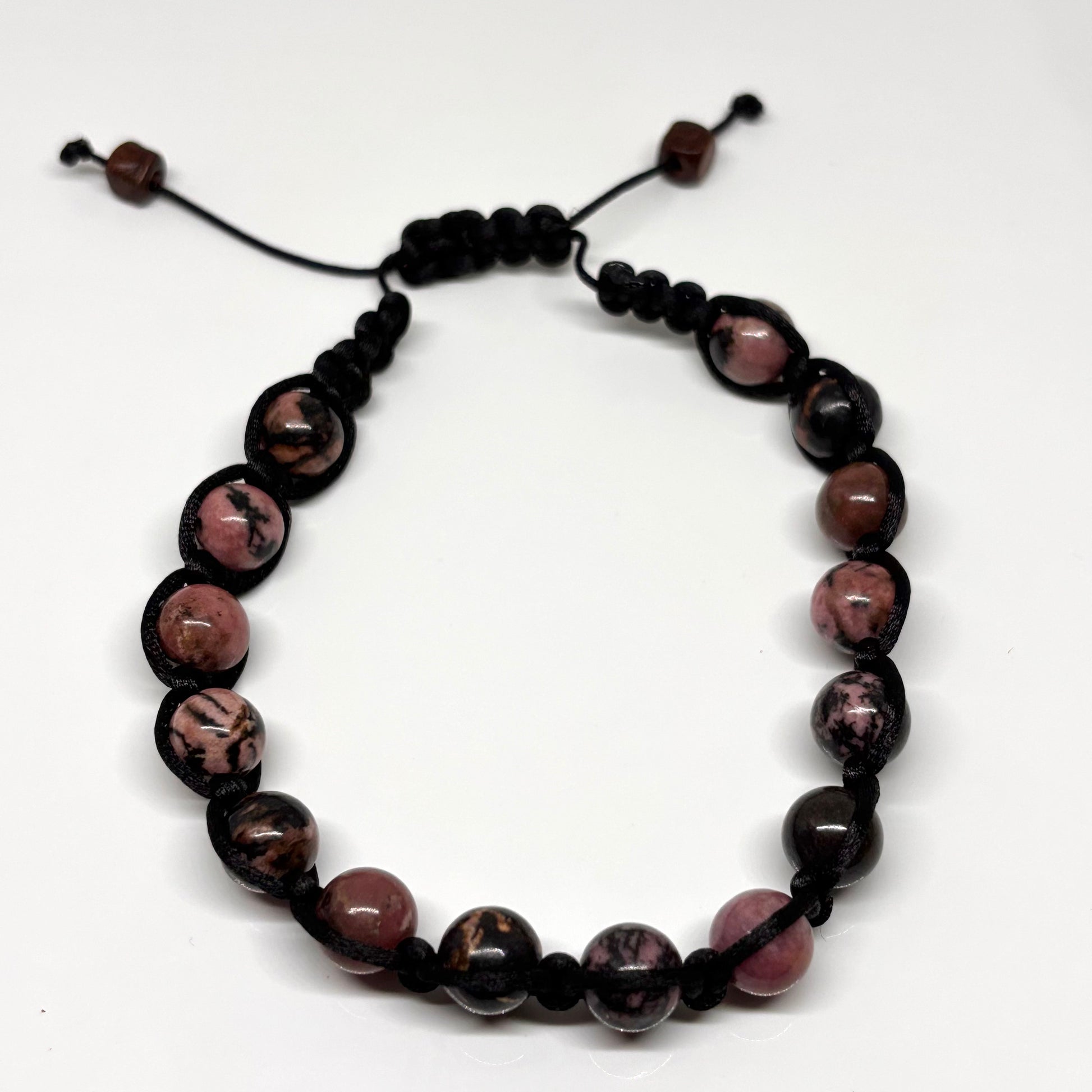 Rhondonite macrame bracelet from Pixi Daisy