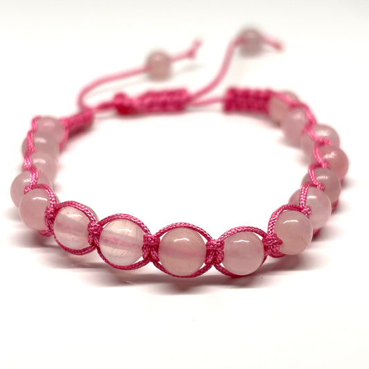 Rose quartz macrame bracelet from Pixi Daisy