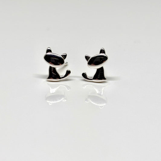 Silver Cat Earrings