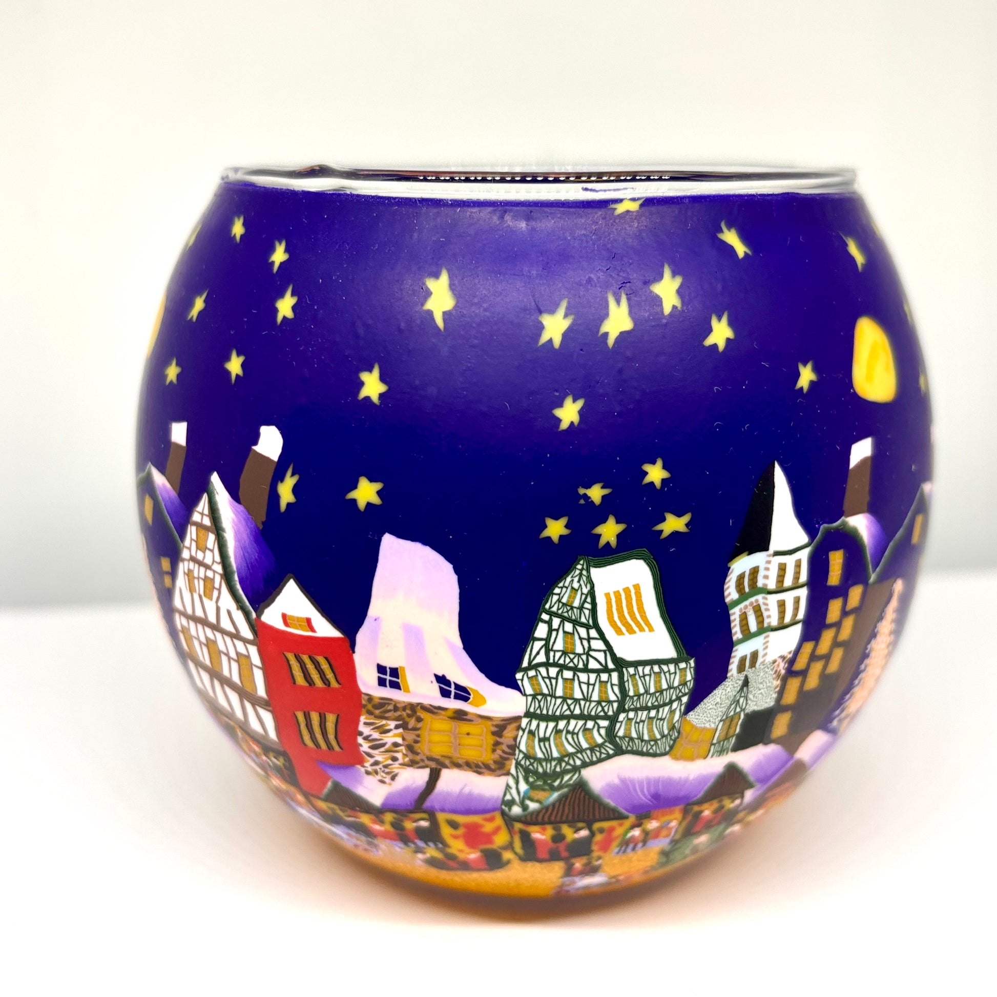 XMas market scene globe tea light holder from Pixi Daisy
