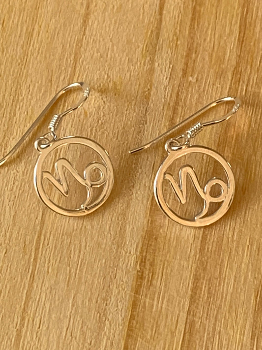 Sterling Silver Capricorn Zodiac Earrings