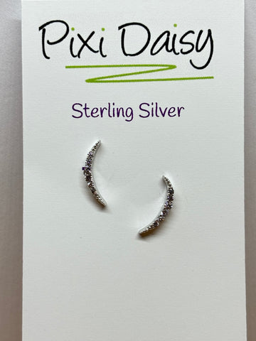 Curved crystal ear studs from Pixi Daisy