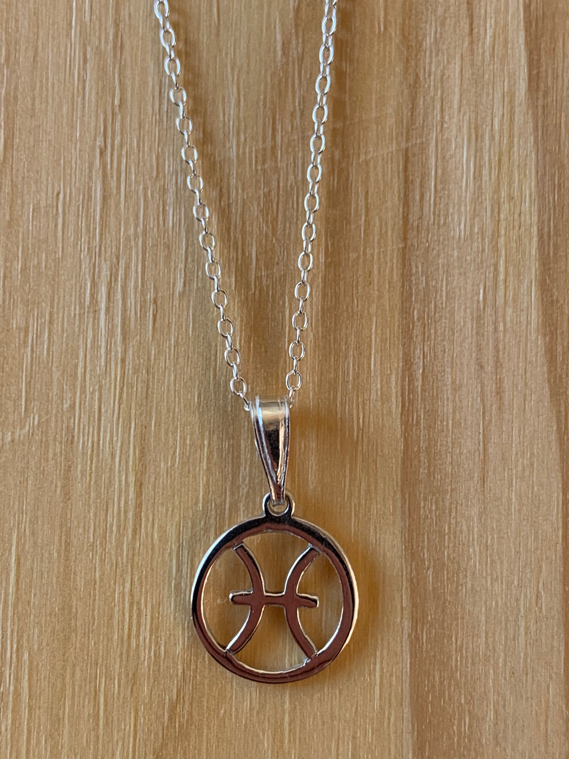 Sterling Silver Pisces Zodiac Necklace