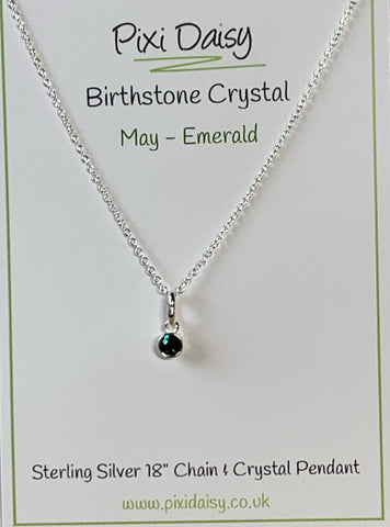 Sterling Silver May Birthstone Necklace