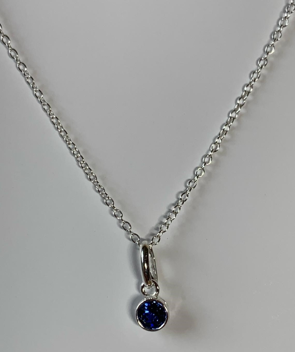 Sterling Silver September Birthstone Necklace