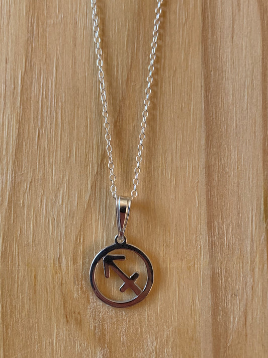 Sterling Silver Sagittarius Zodiac Necklace