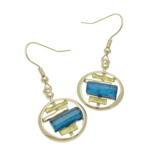 Miss Milly blue & Green banded earrings from Pixi daisy