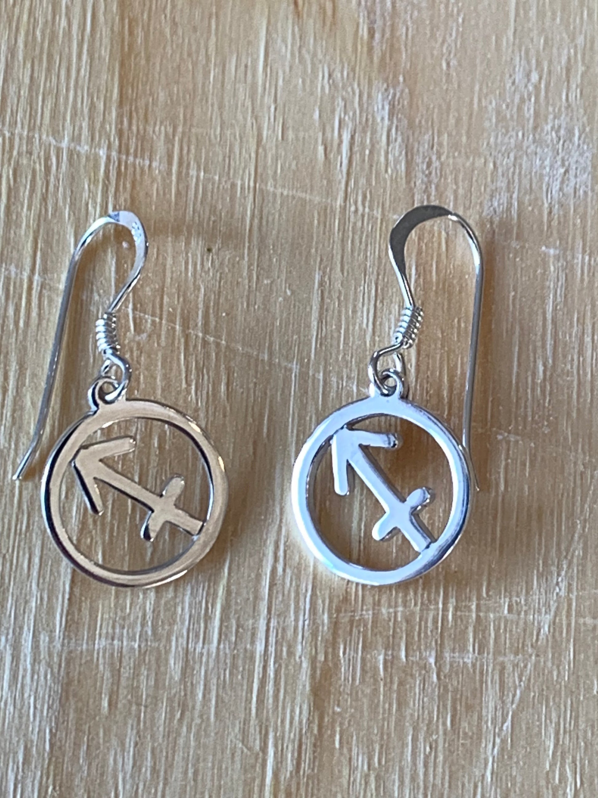 Sterling Silver Sagittarius Zodiac Earrings