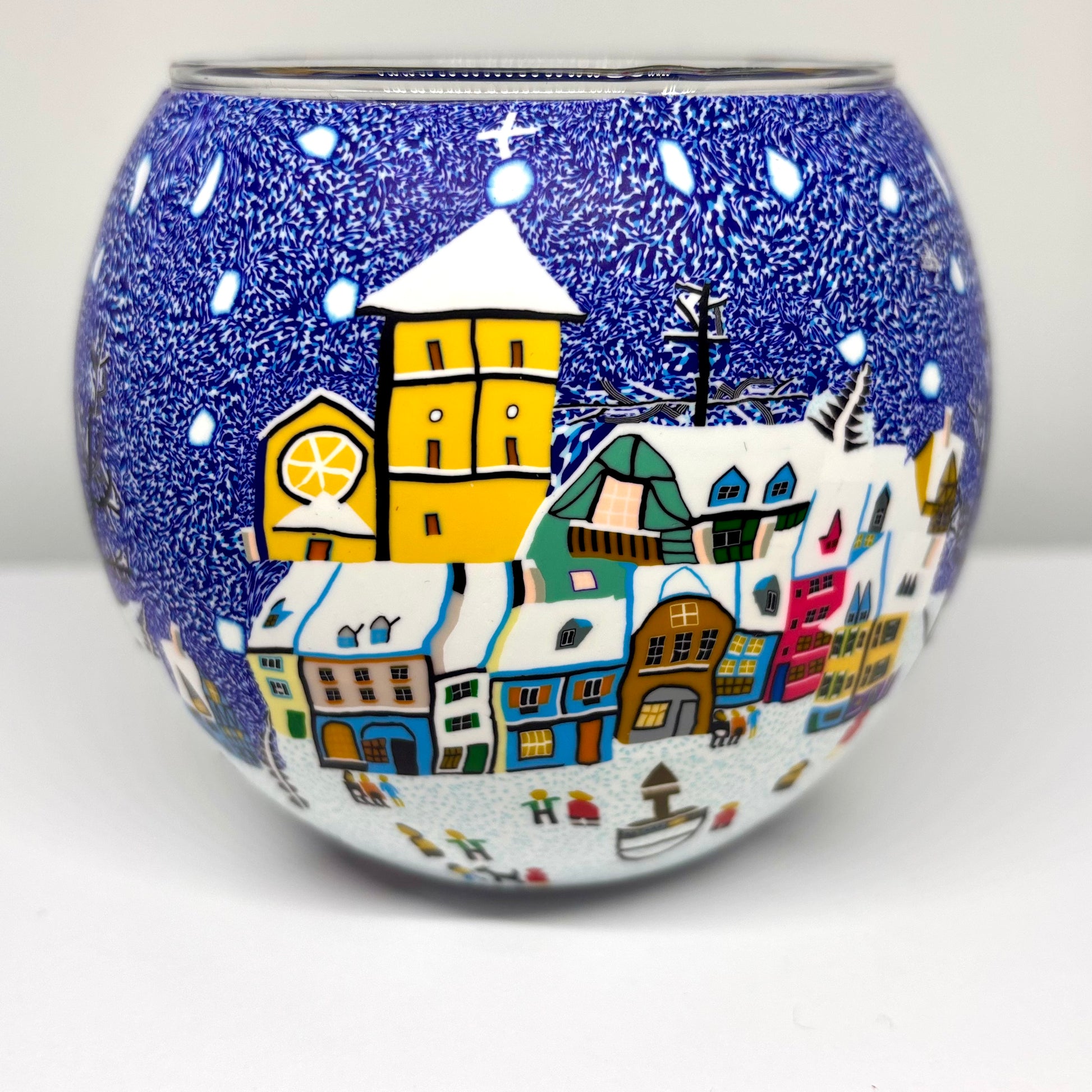 Snowy town globe tea light candle holder from Pixi Daisy