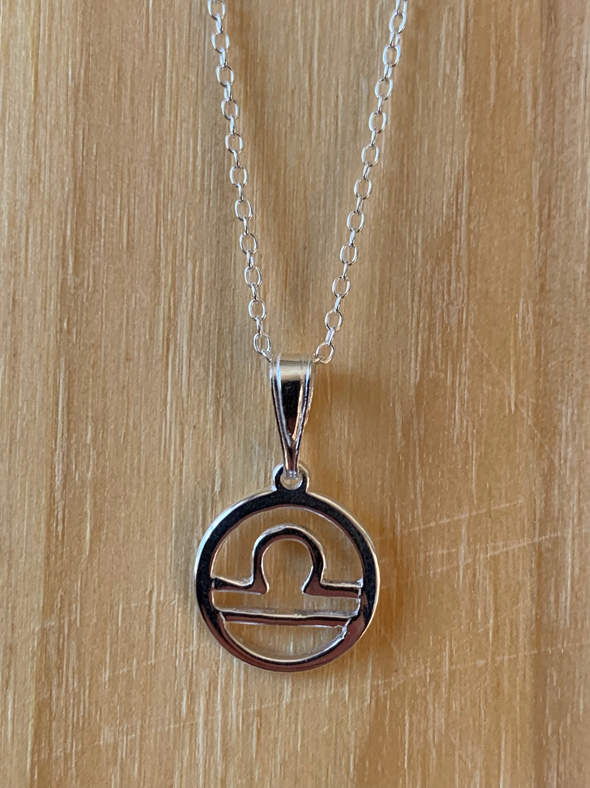 Sterling Silver Libra Zodiac Necklace